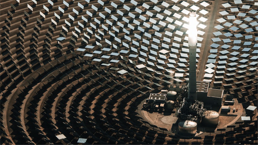 Solar farm aerial view