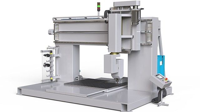 Una máquina industrial de gran tamaño.