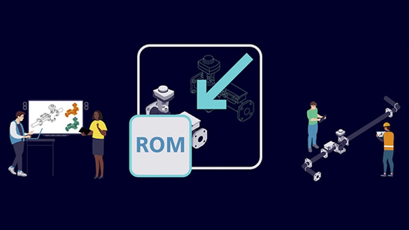 Illustration of a person observing the product lifecycle's phases with the help of Simcenter Reduced Order Modeling (ROM).