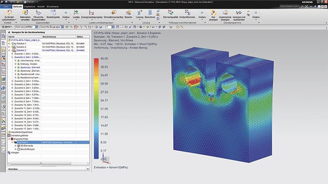 With Simcenter 3D software, material stress simulations can be carried out using test items with new material properties or finished parts at the Institute of Polymeric Materials and Testing.