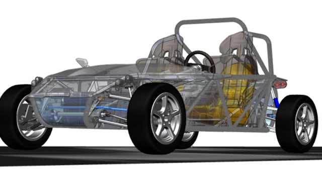 Graphical cutaway of a sand buggy