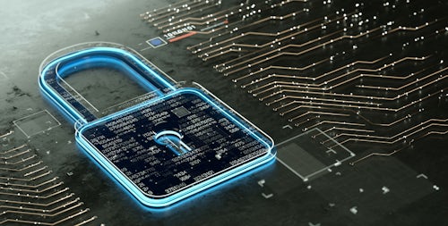 Obraz cyfrowego zamka z kodem, zapewniającego ochronę przed cyberzagrożeniami