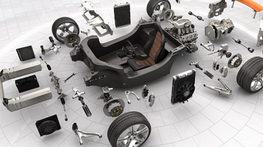 Exploded view showing vehicle components. Take advantage of virtual prototyping to predict system NVH performance using component-based TBA.