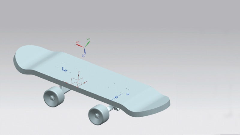 3D modeling of skateboard using NX.