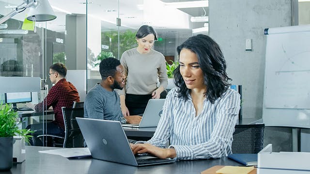 Engineer working on computer.