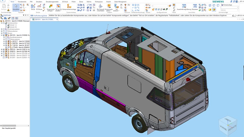 Hymer engineers designed the VisionVenture concept camper van by weaving a digital thread along the entire product creation process.  (Image credit: Hymer)
