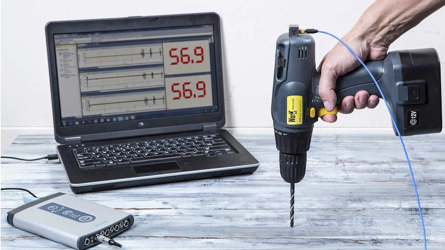 Siemens sound and vibration test setup.