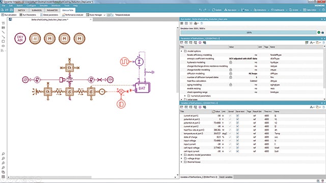 Simcenter Amesim battery model.