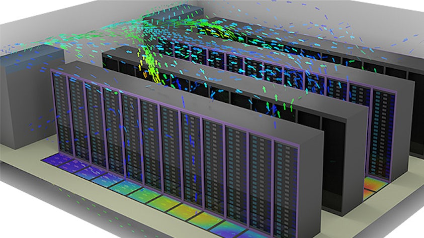 Visualization of a datacenter and a heatmaping of the airflow