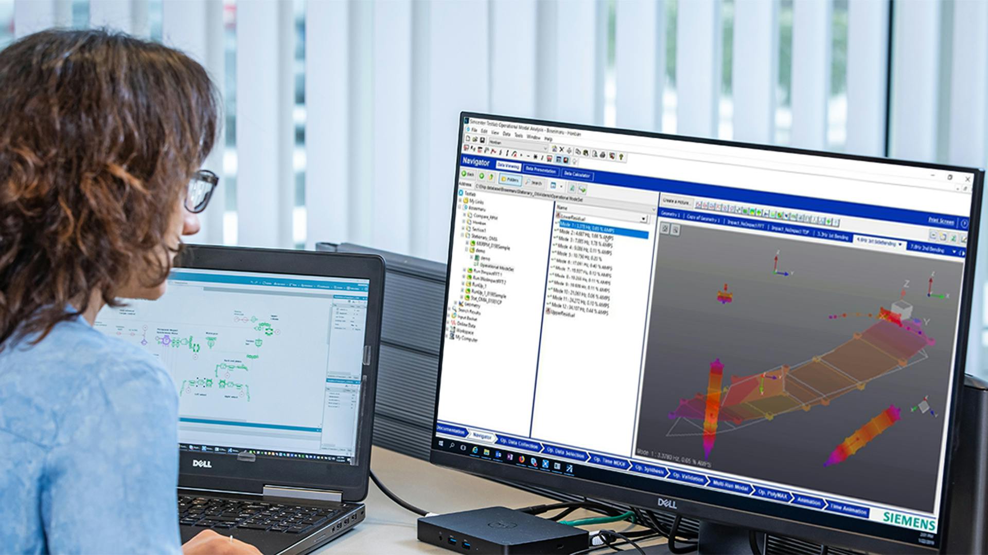Monitor closeup of vessel simulation software.