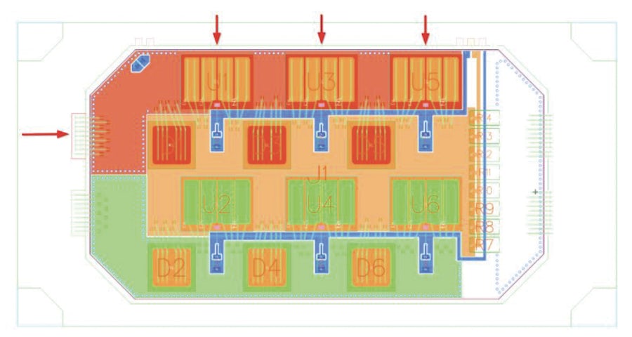  Siemens EDA Power module with marked ports.