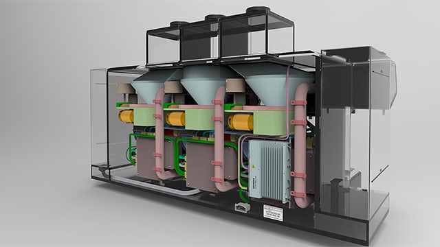 3D rendering of a factory machine