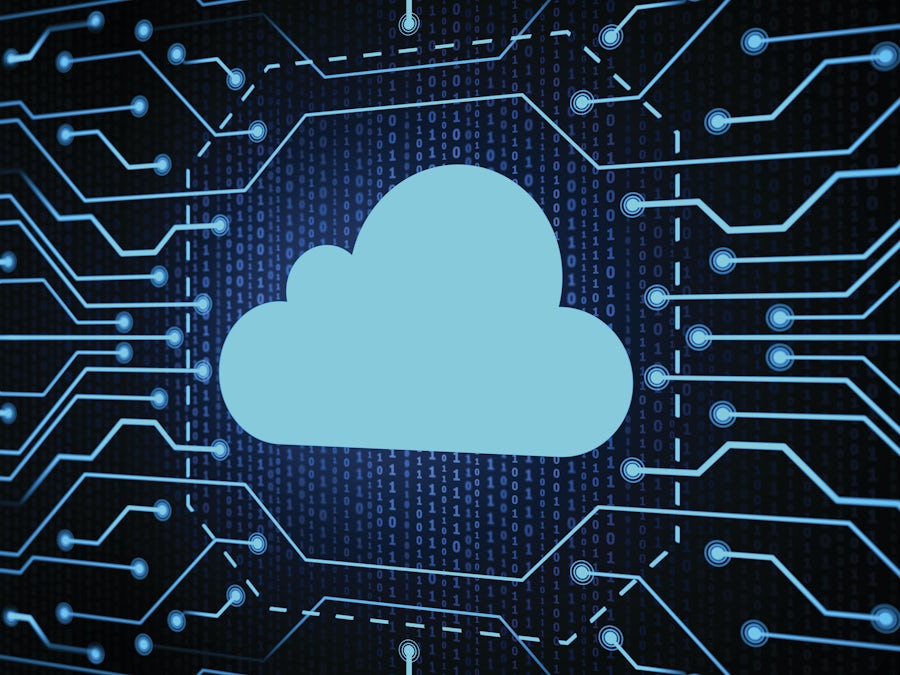 illustrated cloud image with connection points and lines