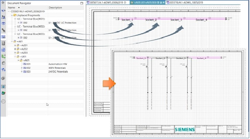 Obrázek inženýringu založeného na pravidlech využívajícího software pro průmyslový elektrický návrh v řešení NX.
