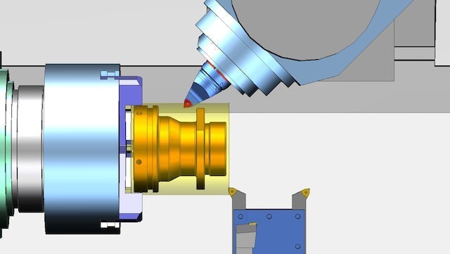 Graphic of a part being machined