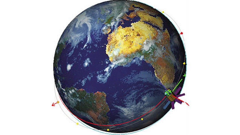 A visual of a globe from the Simcenter software.