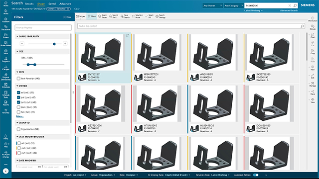 Screen capture of Geolus Shape Search