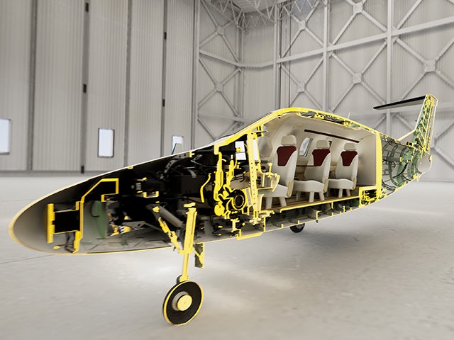 A screenshot from NX Immersive Explorer showing an immersive rendering of an airplane in NX CAD.