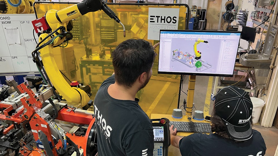 Reducing robot programming time by 25 percent at Ethos Automation.