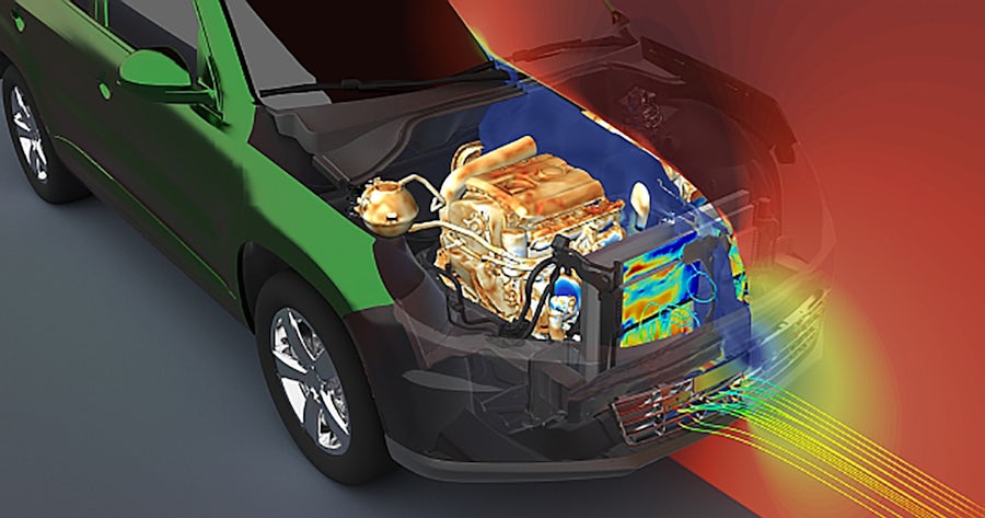 Simulación CFD de flujo de fluidos y transferencia de calor en el capó de un vehículo con Simcenter STAR-CCM+