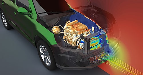 Simulación CFD de flujo de fluidos y transferencia de calor en el capó de un vehículo con Simcenter STAR-CCM+