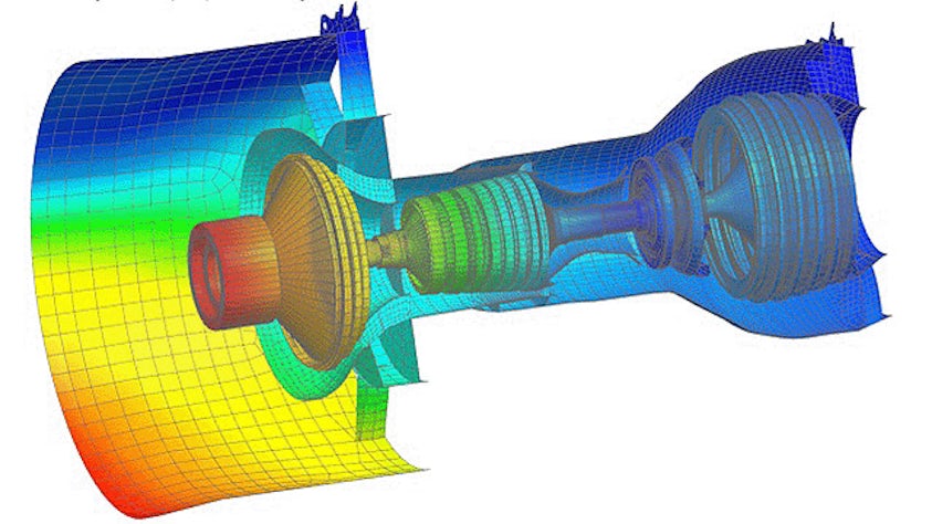 Simcenter 3Dソフトウェアによる機械設備のCFDシミュレーションの画像。