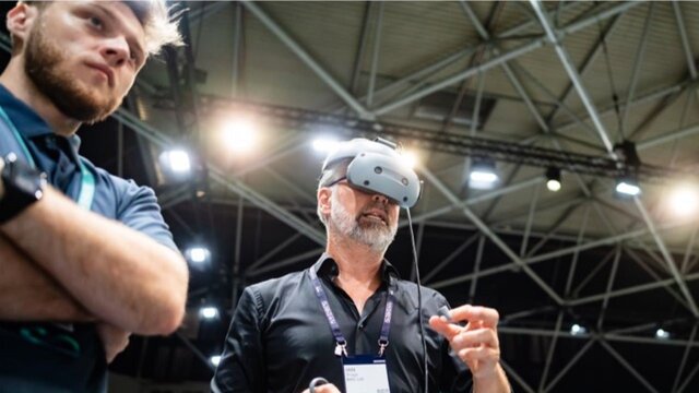 Man from the Solution Center wearing the Sony headset.