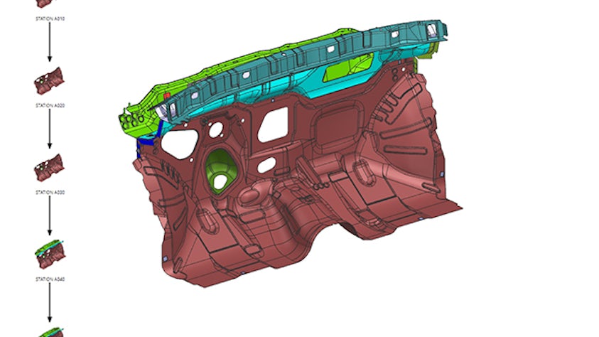 A graphic showing the Tecnomatix nx assembly line planner line planning feature.