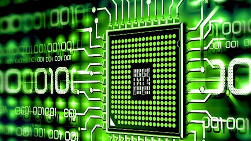 Green semiconductor chip integrated into code 