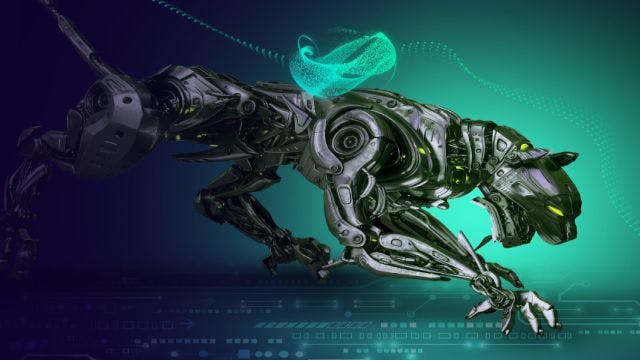 Siemens’ digital transformation machinery animal drawing with printed circuit board