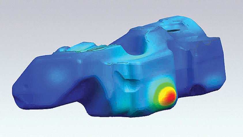 Vizuál integrovaného prostředí multifyzikální simulace softwaru Simcenter 3D.