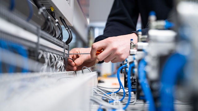 Performing system debug in the lab.