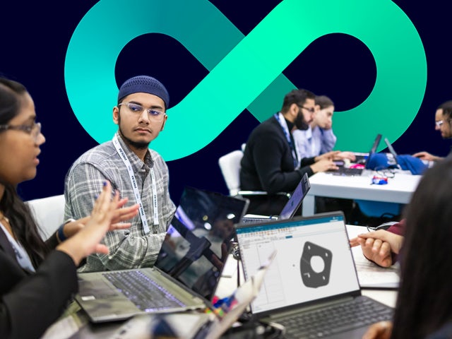 Students at a table working together while on Siemens Designcenter NX CAD software Students at a table working together while on Siemens Designcenter NX CAD software