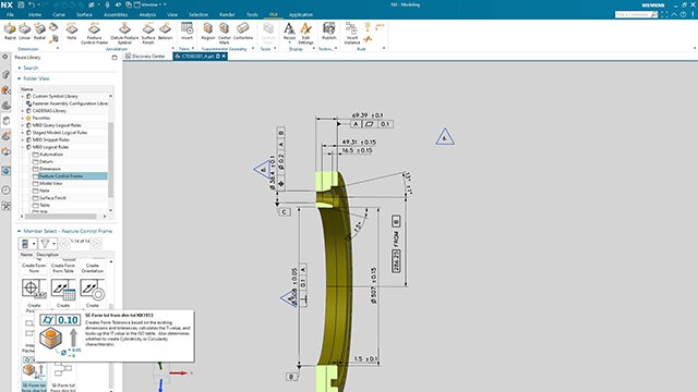 The comprehensive MBD capabilities centering around automatic, rule-based PMI creation for GPS within NX allows companies to define, store and manage their own rules and standards using a built-in logic editor in a library.