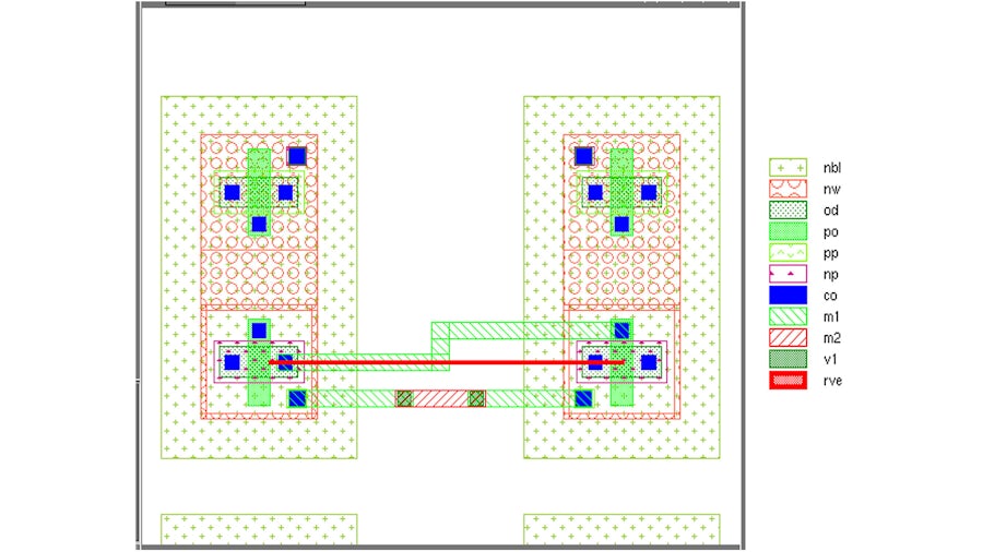 Screenshot of antenna check violation in IC layout