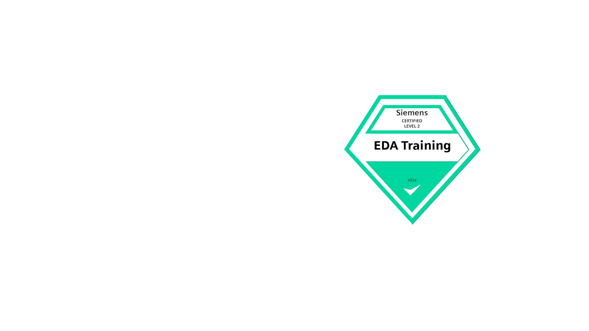 Badging and certification level 2 badge in a white background