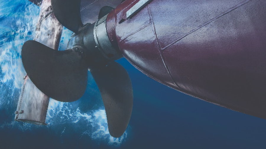 Fluid cavitation causes gas bubbles to form around a ship propeller