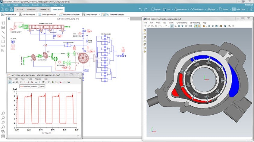 A visual from the Simcenter Amesim system simulation software.