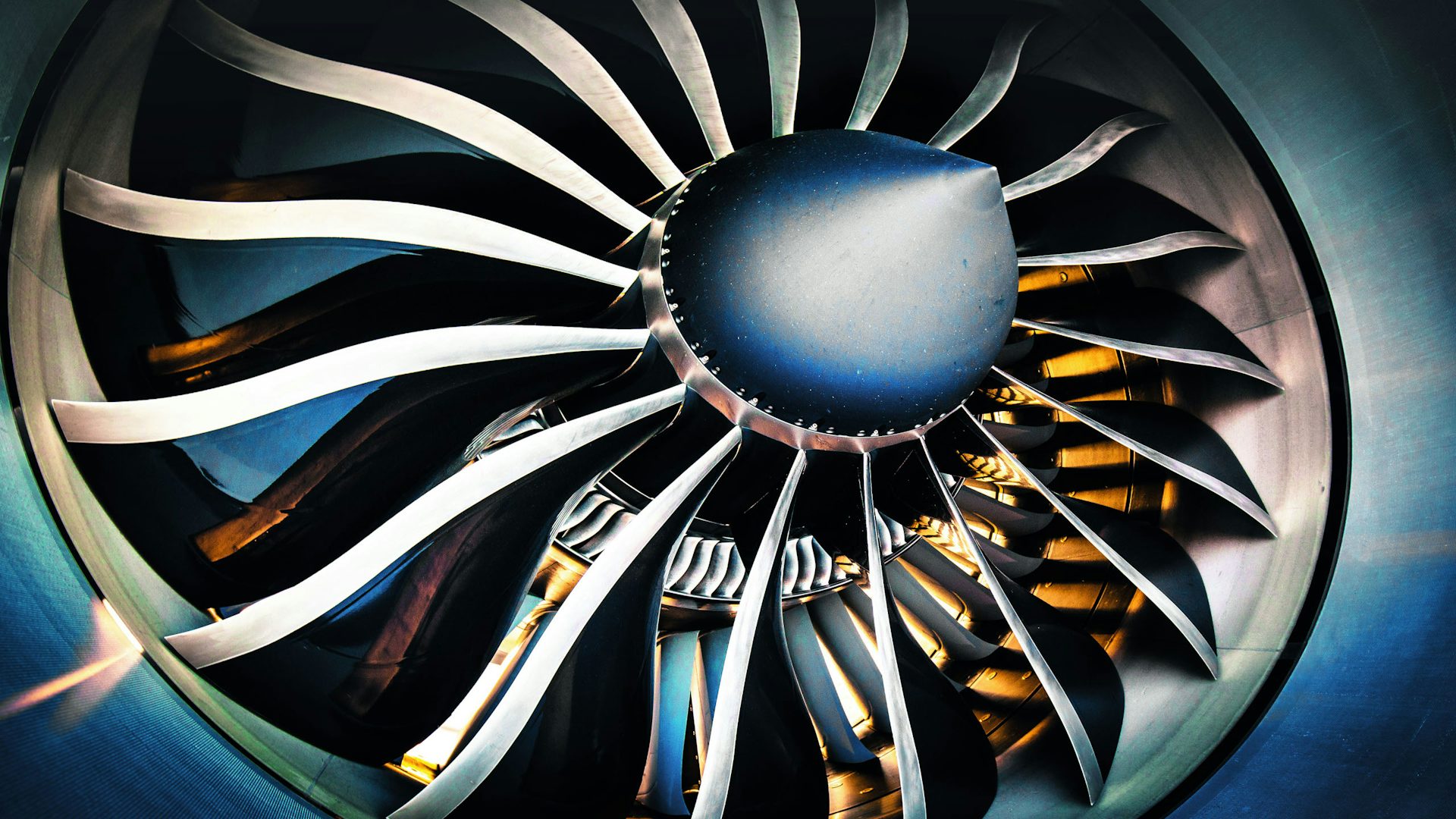 The front view of a jet engine
