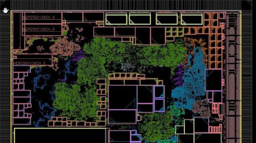 Screen capture of a chip design layout