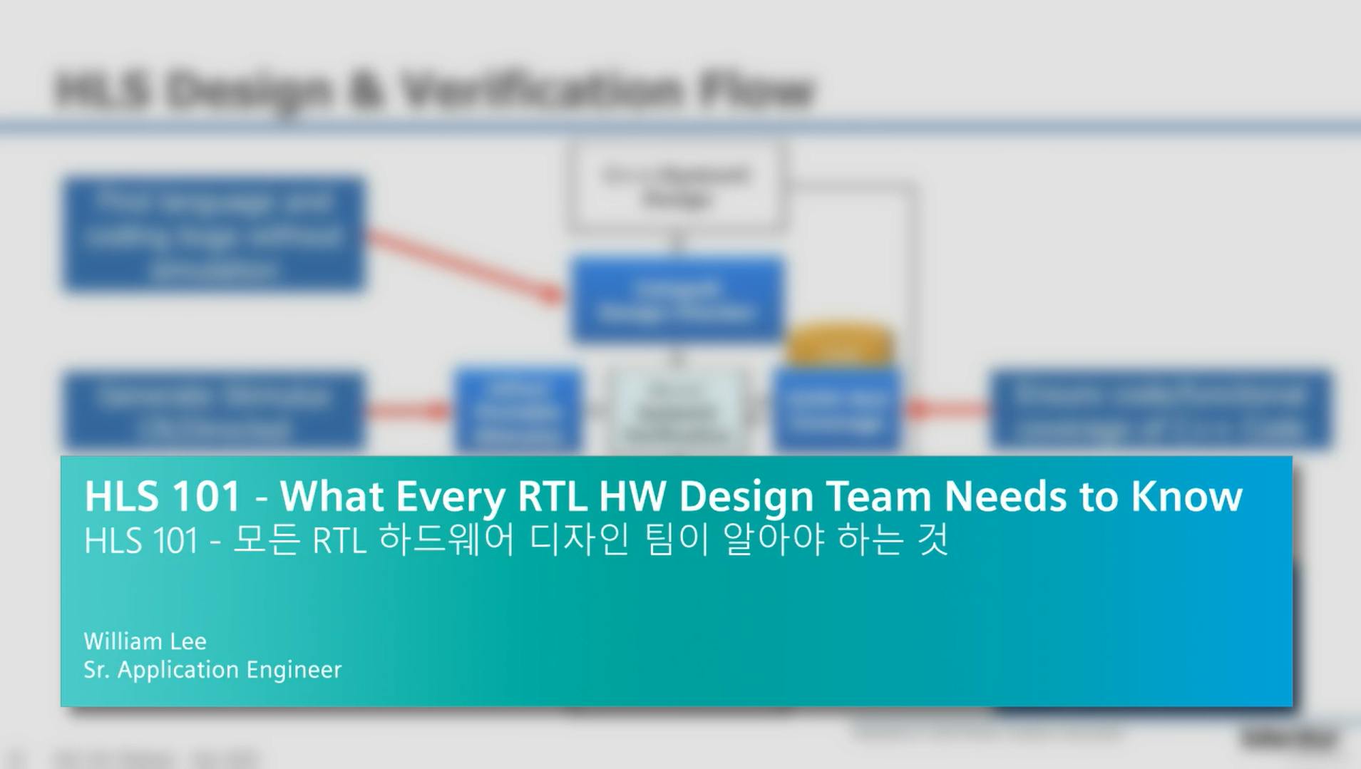 HLS 101 - 모든 RTL 하드웨어 디자인 팀이 알아야 하는 것