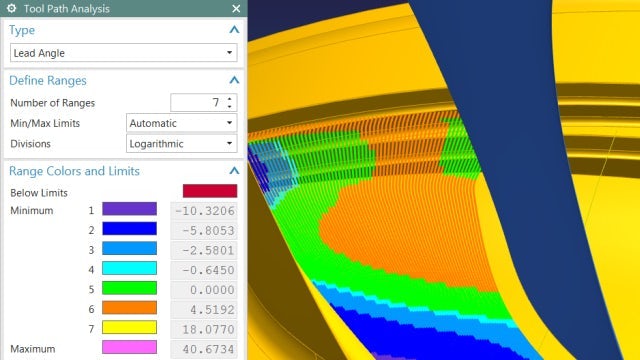 Screen capture of an NX CAD /CAM interface