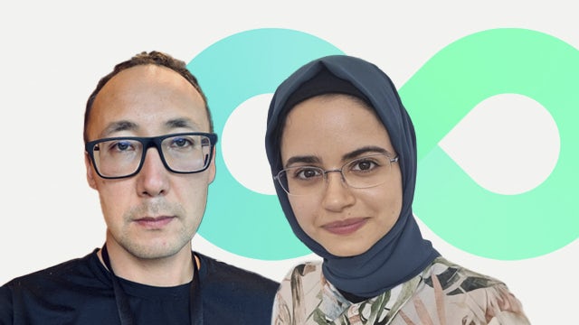 An image of Yerlan Akhmetov and Sarah Barendswaard from Siemens Digital Industries software as they unravel the power of AI in real-time optimization of vehicle dynamics parameters in the Simcenter podcast.