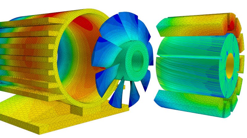 Developing industrial electric motor to requirement through simulation and testing