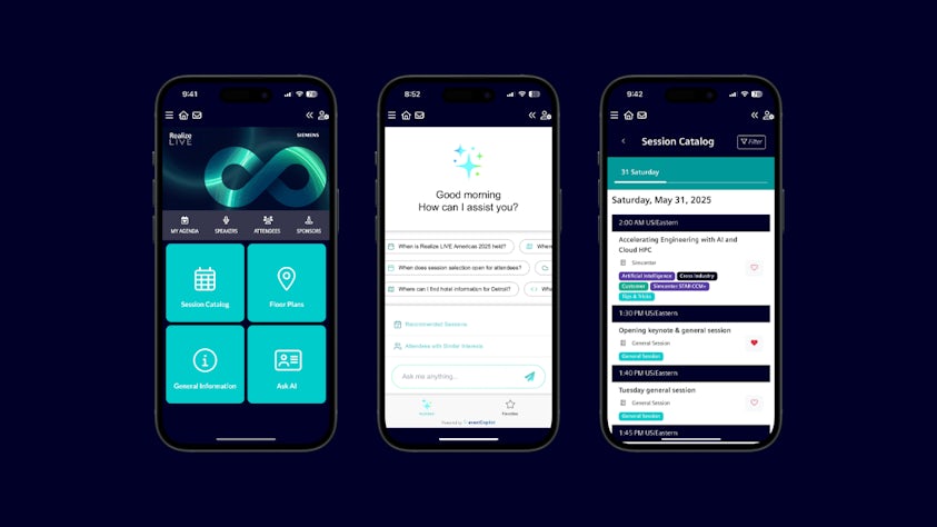 The Realize LIVE mobile application to help guide attendees.