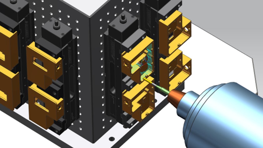 Graphic of a machine part being tested