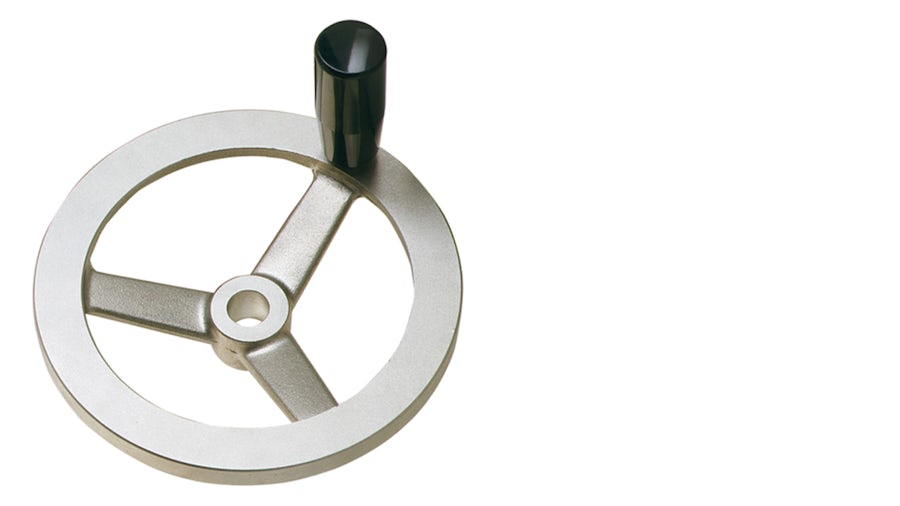 Steering wheel with stainless steel arms, splined hub.