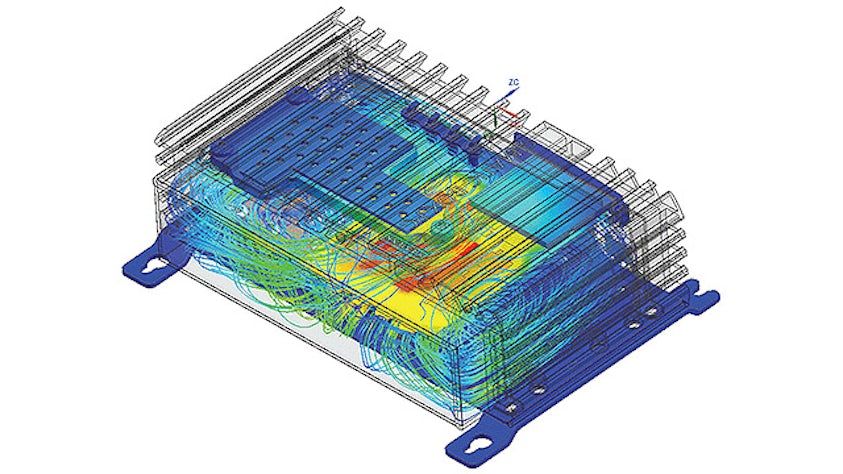 Modèle 3D d'une pièce de machine avec la création de carte thermique