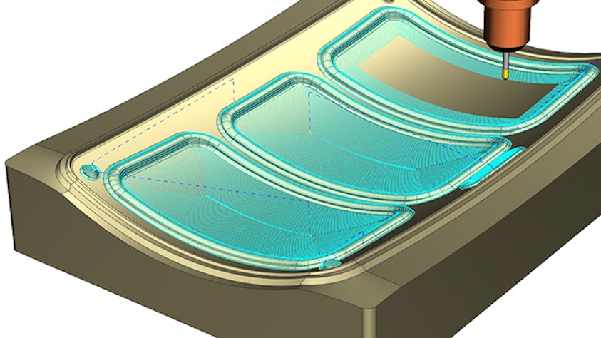 Rendering 3D di una finitura specializzata di una macchina utensile.