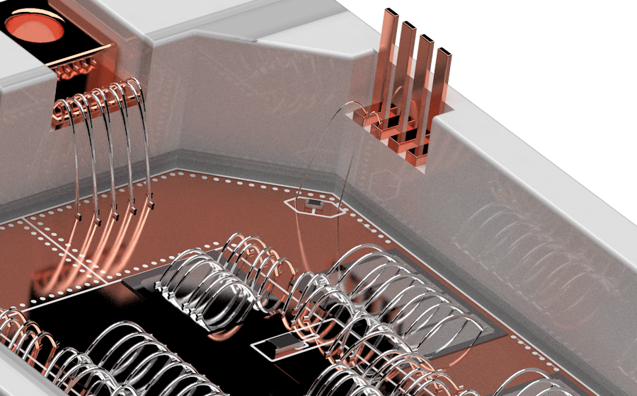 A 3D image of a power module